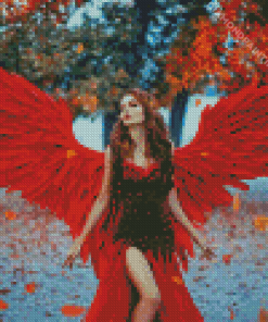 Red Angel Girl Diamond Paintings