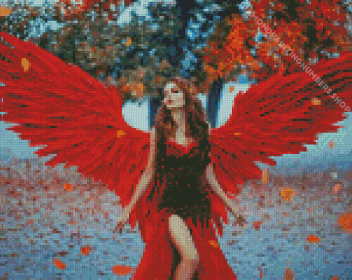 Red Angel Girl Diamond Paintings