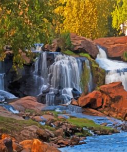 River Falls In Greenville Diamond Painting