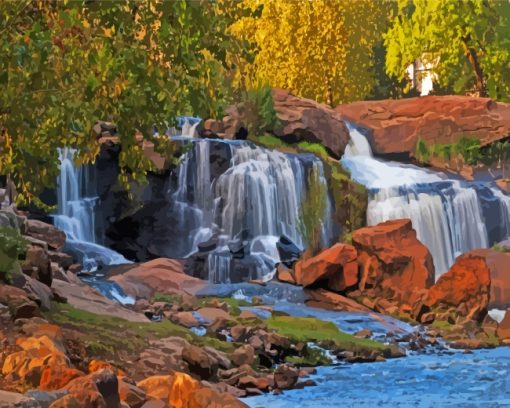 River Falls In Greenville Diamond Painting