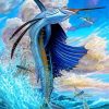 Sailfish And Flying Fish Diamond Painting