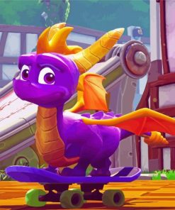 Skater Spyro Dragon Diamond Painting