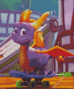 Skater Spyro Dragon Diamond Painting