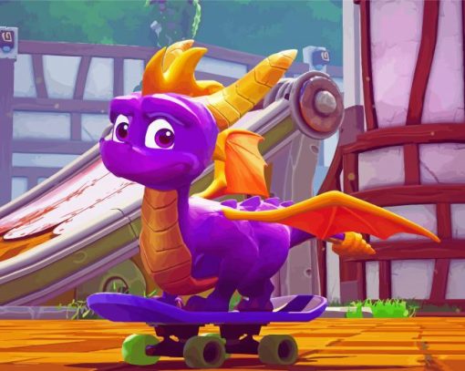 Skater Spyro Dragon Diamond Painting