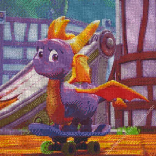 Skater Spyro Dragon Diamond Painting