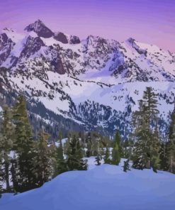 Snow In Cascade Range Diamond Painting