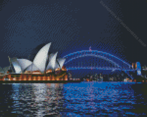 Sydney Harbour Bridge Night Diamond Painting