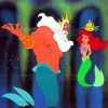 The Little Mermaid With Her Father Diamond Painting