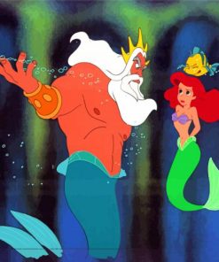 The Little Mermaid With Her Father Diamond Painting