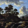 Waterfall At Sunset By Ruisdael Diamond Painting