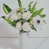 White Flowers In White Vase Diamond Painting