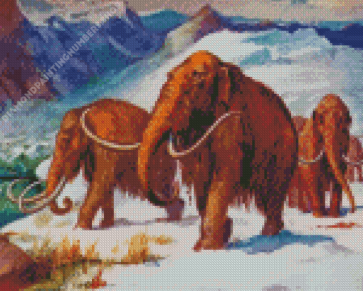 Woolly Mammoths Diamond Painting