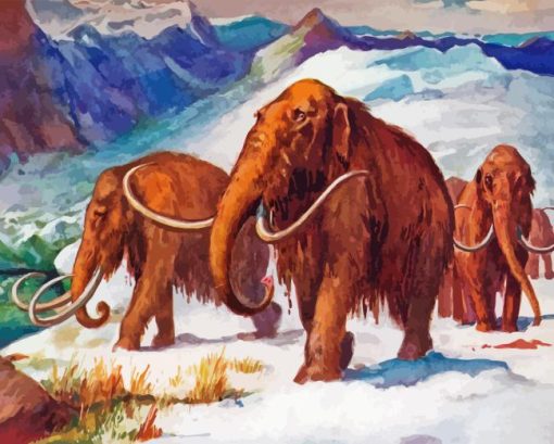 Woolly Mammoths Diamond Painting