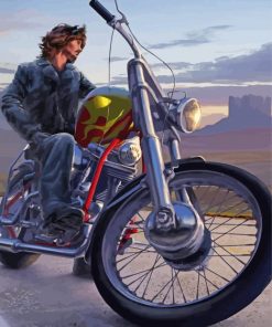 Aesthetic Boy With Bike Diamond Painting