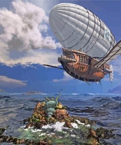 Aesthetic Steampunk Airship Diamond Painting