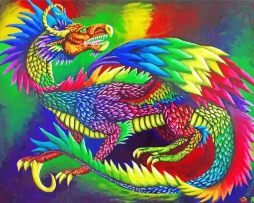 Aesthetic Rainbow Dragon Diamond Painting