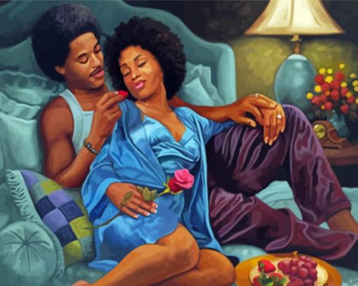 Aesthetic Romantic Black Couple Diamond Painting