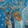 Angel And Deer Art Diamond Painting