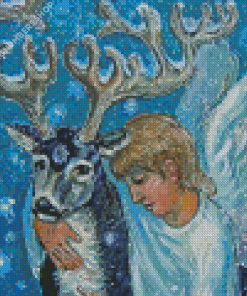 Angel And Deer Art Diamond Painting