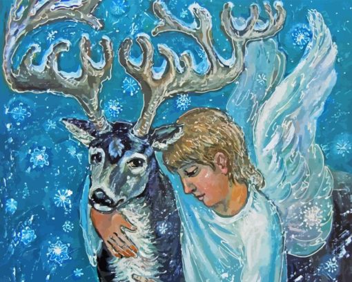 Angel And Deer Art Diamond Painting