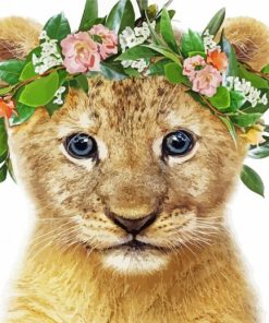 Animals With Flower Crown Diamond Painting