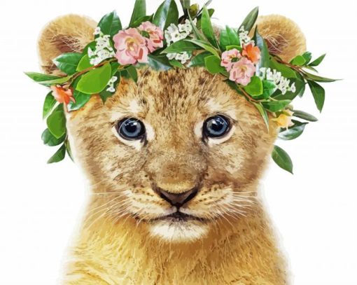 Animals With Flower Crown Diamond Painting