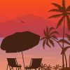 Beach Sunset With Palm Trees Diamond Painting