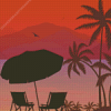 Beach Sunset With Palm Trees Diamond Painting