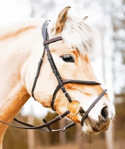 Beige Horse Head With Bridle Diamond Painting