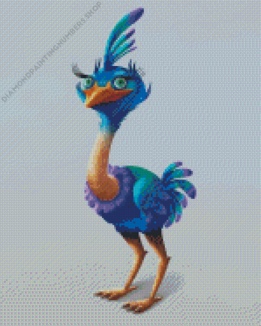 Blue Funny Bird Diamond Painting