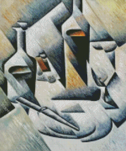 Bottle And Knife Juan Gris Diamond Painting