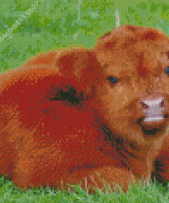 Brown Mini Cow Diamond Painting