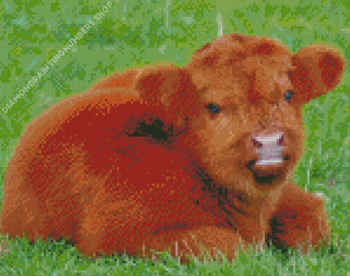 Brown Mini Cow Diamond Painting