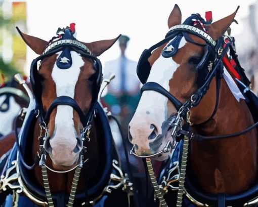 Budweiser Clydesdales Horses Diamond Painting