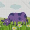 Cartoon Purple Cow Diamond Painting