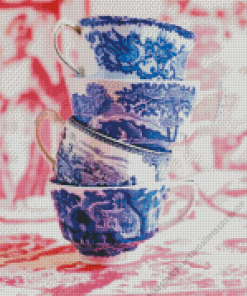 Chinese Stacked Tea Cups Diamond Painting