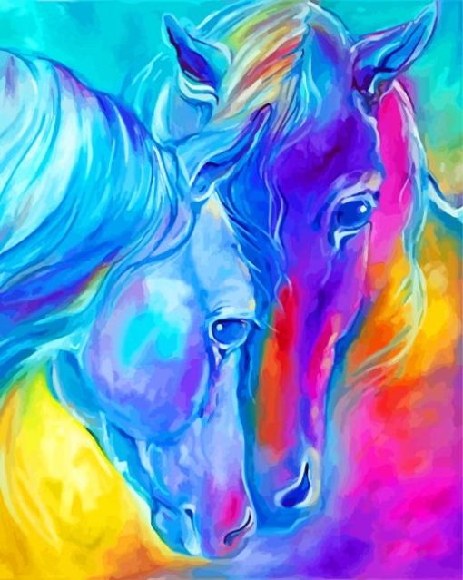 Colorful Horse Couple Diamond Painting