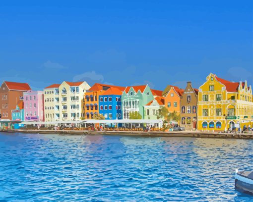 Curacao Colorful Buildings Diamond Painting