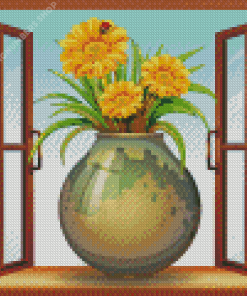 Flower In Vase Diamond Painting