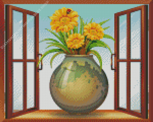 Flower In Vase Diamond Painting