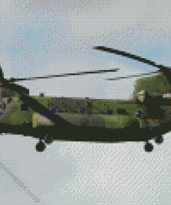 Flying Chinook Helicopter Diamond Painting