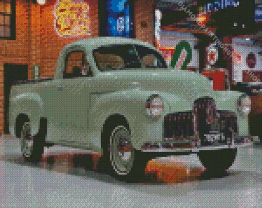 Green 1952 F J Holden Car Diamond Painting