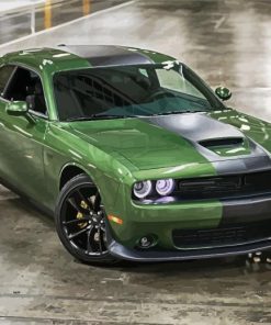 Green Dodge Challenger Scat Diamond Painting