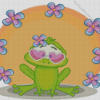 Kawaii Frog With Flowers Diamond Painting