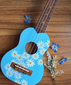 Light Blue Guitar Diamond Painting