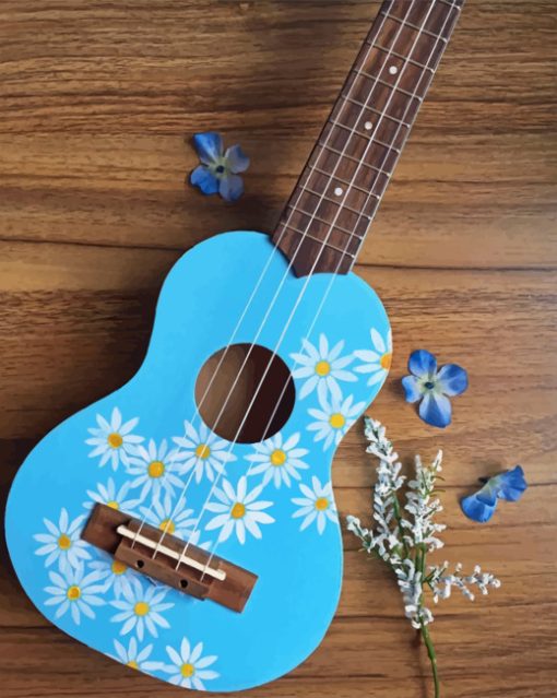 Light Blue Guitar Diamond Painting