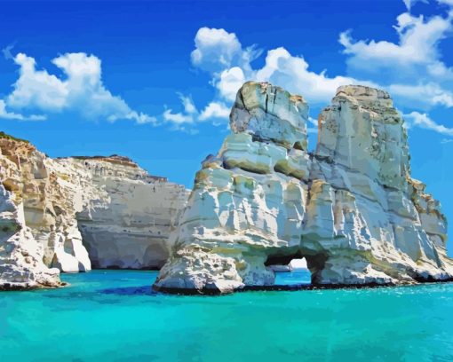 Milos Island In The Aegean Sea Diamond Painting