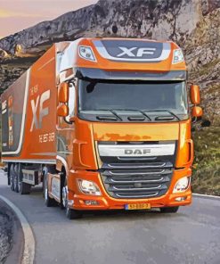 Orange Trucks Daf Diamond Painting