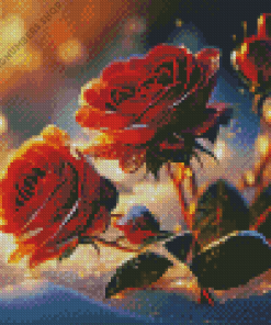 Red Roses In The Snow Diamond Painting