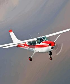 Red White Cessna Aircraft Diamond Painting